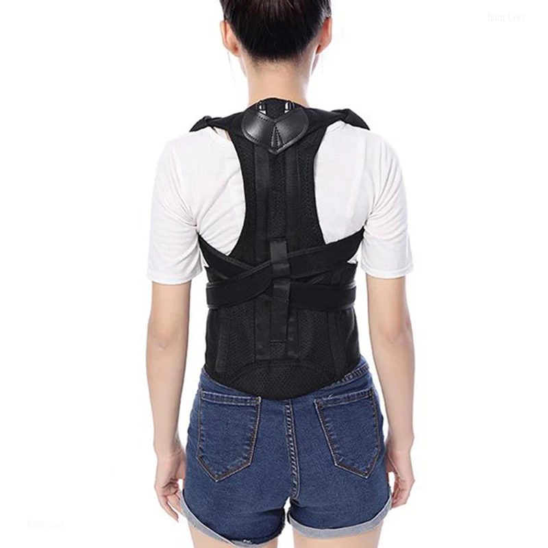 

Posture orthotics correcting kyphosis correction with adult men and women students sitting back JiaoZi belt