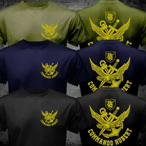 Fuerzas especiales francesas, marineros de combate de la armada, comandos Hubert Marine, ropa de nueva marca para hombres, camisetas con cuello redondo, camisetas de neón