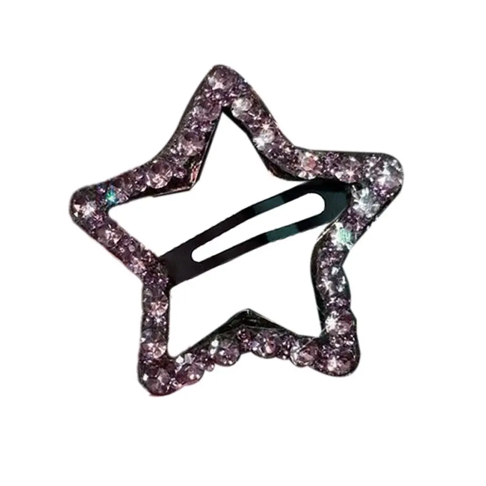 New Fashion Sparkling Five-pointed Star Hairpin Headdress Female Zircon Hair Clip Hair Korean Trendy Accessories Pentagram B9T1