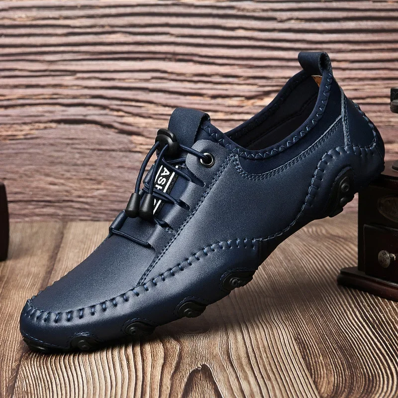 

Big Size Men Loafers White Leather Casual Shoes Fashion Breathable Soft Sole Men Driving Shoes Lightweight Mans Flats Moccasins