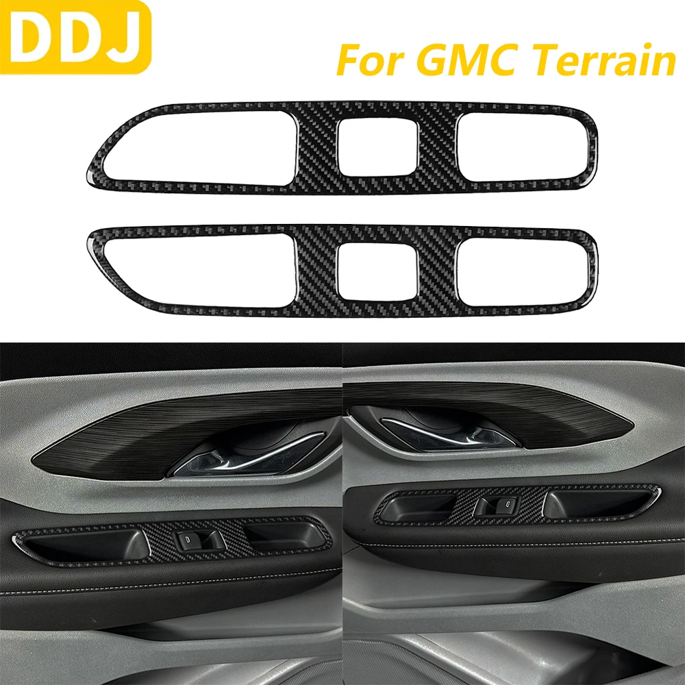 

For GMC Terrain 2018-2023 Carbon Fiber Rear Door Window Lift Switch Control Panel Cover Trim Car Accessories Decoration Sticker