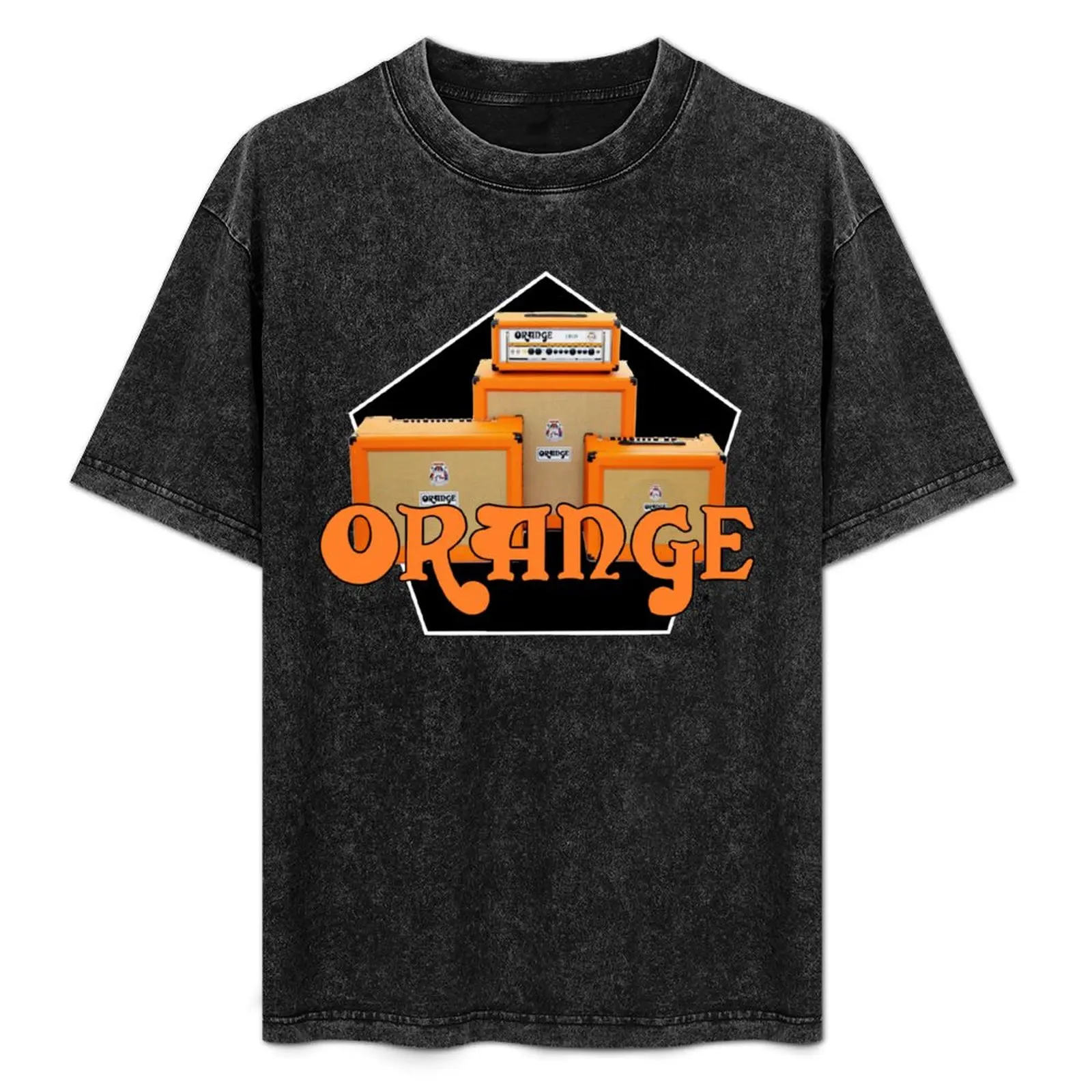 orange amplification T-Shirt oversizeds anime t shirts street wear vintage graphic tee men tshirt