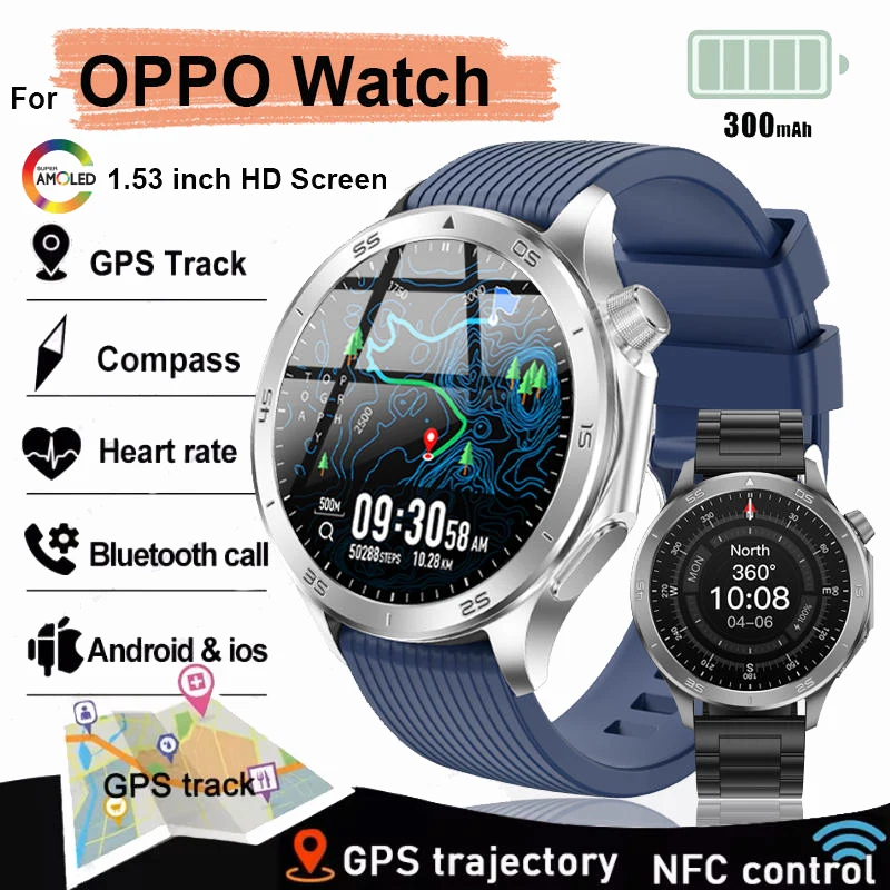 

Для OPPO Watch X2 GPS трекеры Смарт-часы Мужчины Компас AMOLED Экран Сердечный ритм Bluetooth Вызов IP68 Водонепроницаемые Смарт-часы 2025Новинка