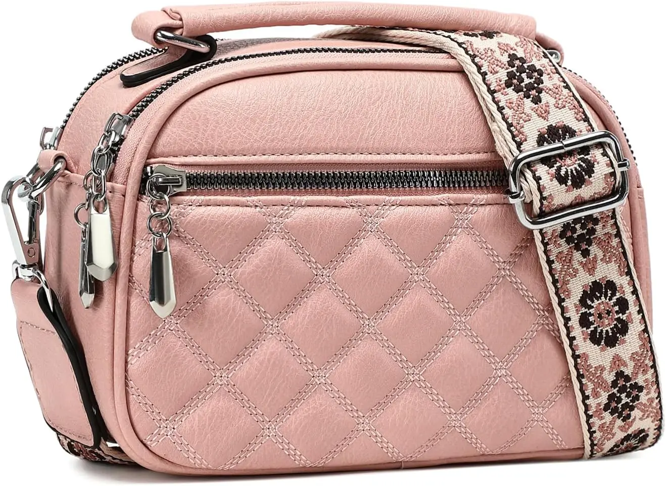 

Women's Crossbody Bag, Vegan Leather Shoulder Purse with Adjustable Wide Strap, Trendy Daily Handbag