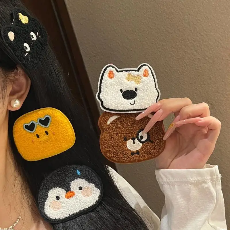 1/5pcs Cute Animal Series Hair Sticker Clip Bangs Magic Paste Posts Women's Hair Accessories Styling Tool