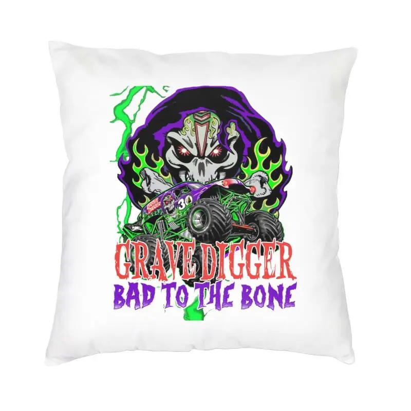 

Fashion Monster Jam Grave Digger Monster Truck Square Throw Pillow Cover Home Decor 3D Two Side Printing Cushion Cover for Sofa