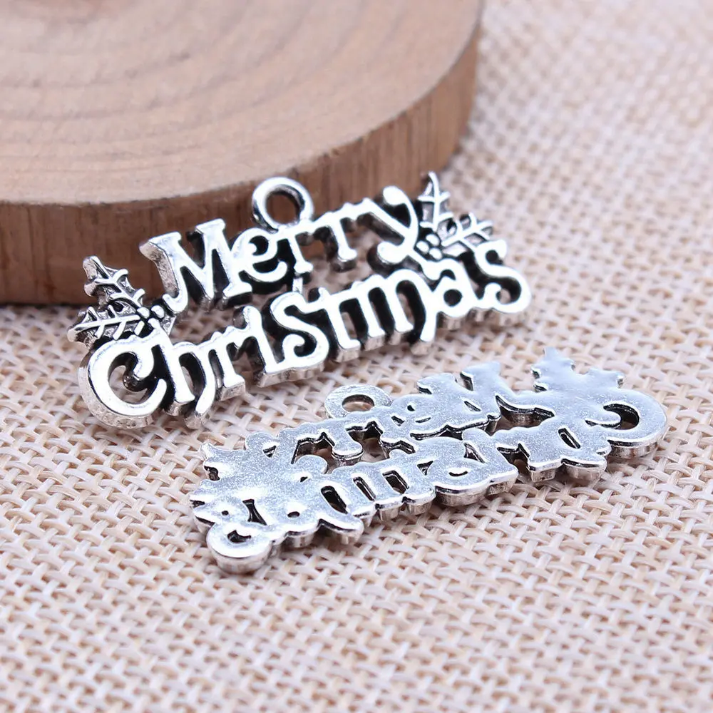 5pcs/lot MERRY CHRISTMAS Charms For Jewelry Making Accesories