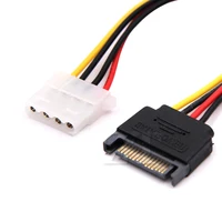 Cable de alimentación Molex IDE de 4 pines a SATA de 15 pines, Cable de extensión SATA macho a hembra, adaptador de Cable de alimentación de disco duro para PC