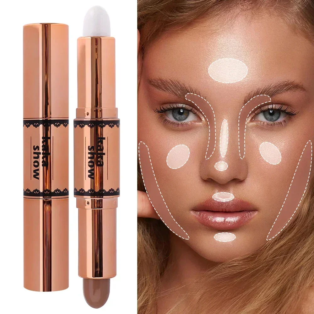 Double anciers de surbrillance et d'ombrage, nouveau stylo correcteur de fond de teint chaud pour le visage, ration longue durée, correcteur de contour, anciers de maquillage