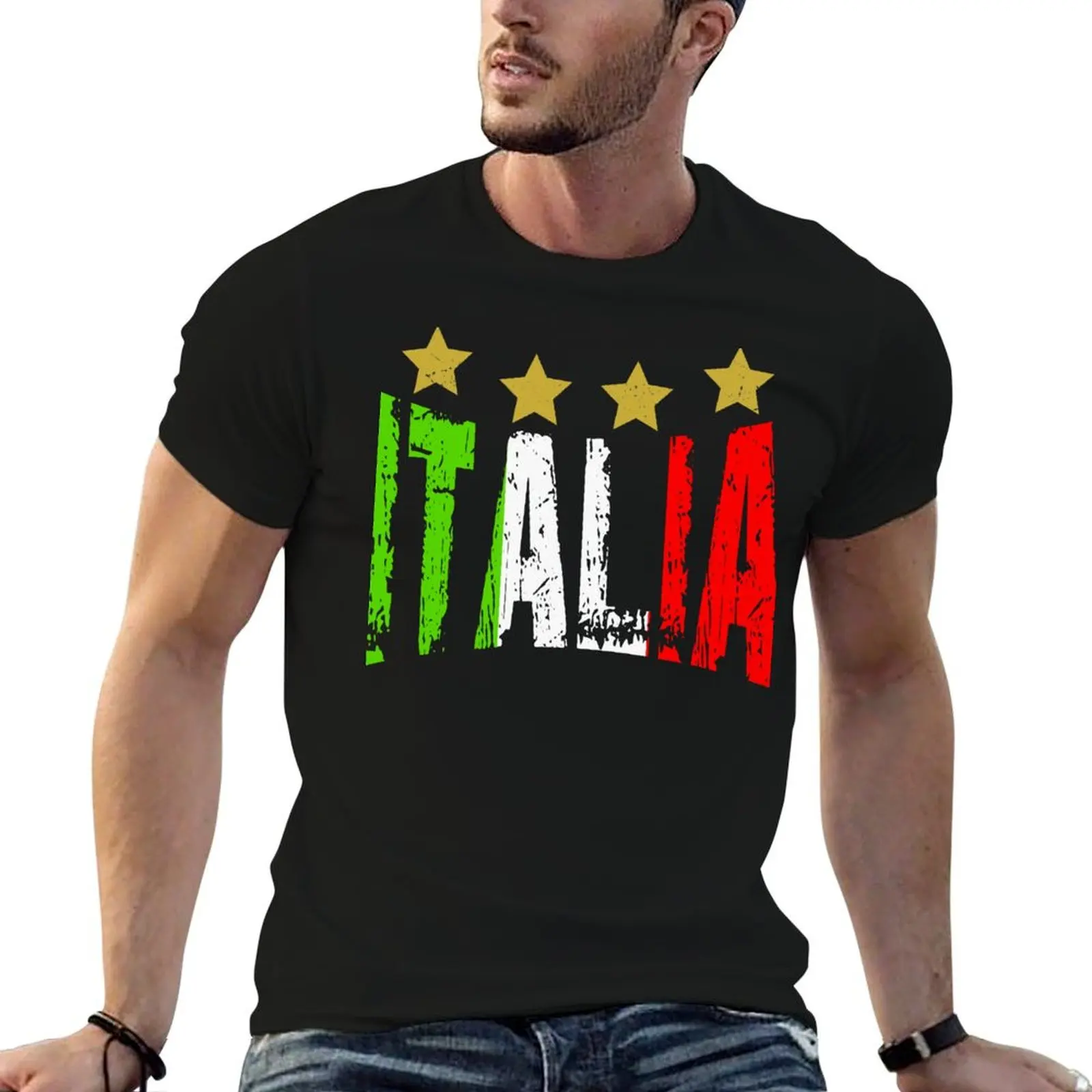 Camiseta Squadra Azzurra de fútbol Italia, camiseta de algodón lisa para hombre, camiseta esencial para hombre