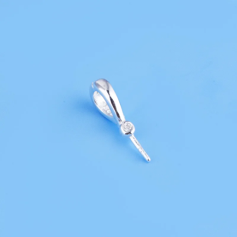 S925 sterling silver pendant inlaid with zircon, pearl, crystal and beeswax, empty support, openable clasp accessory, diy