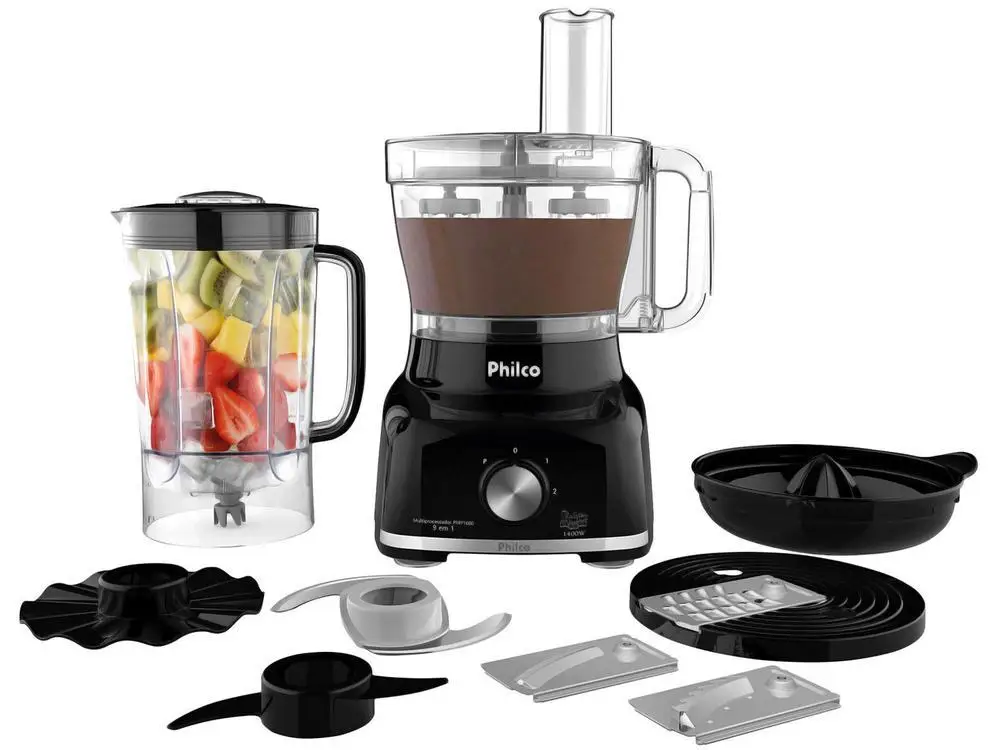 Philco Food Multiprocessor 1700W Black PMP1600P 9 in 1 - 220V