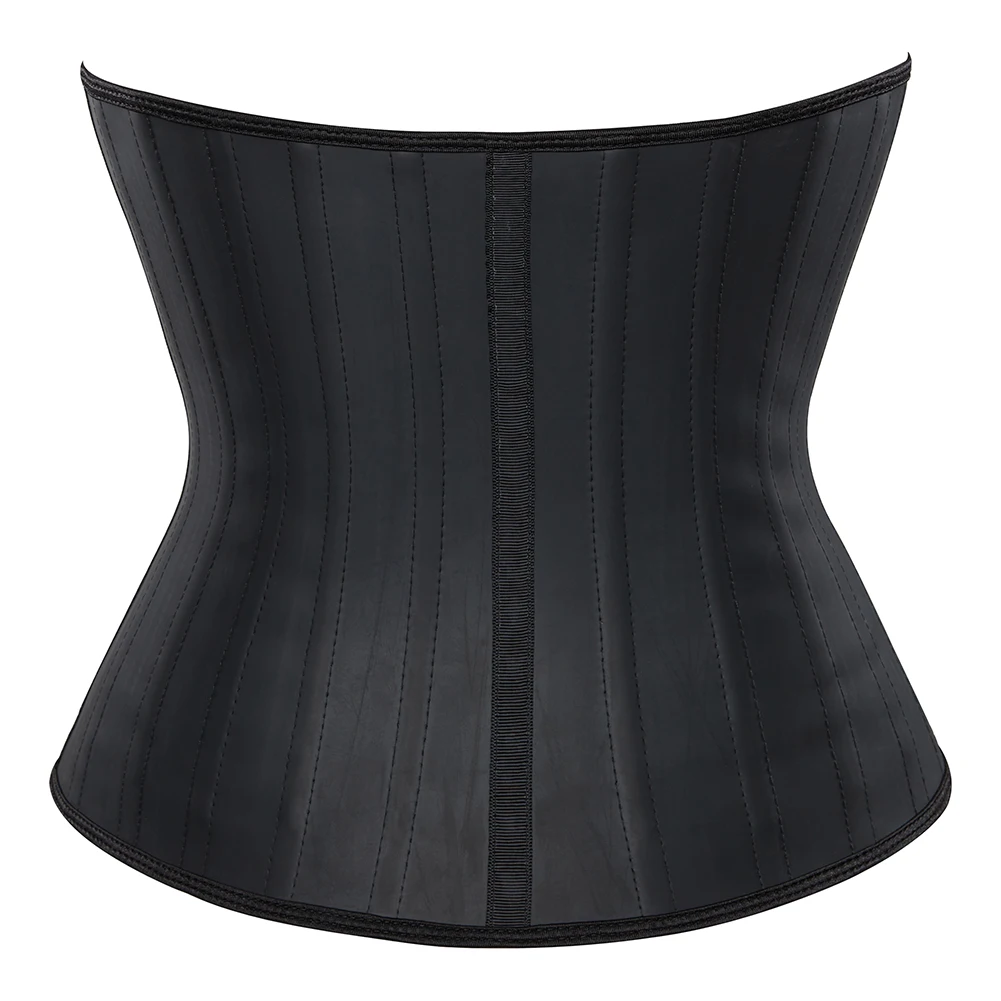 Women Underbust Latex Sport Girdle 25 Steel Bones Slimming Corset Front 29.5CM Workout Shaper Waist Trainer