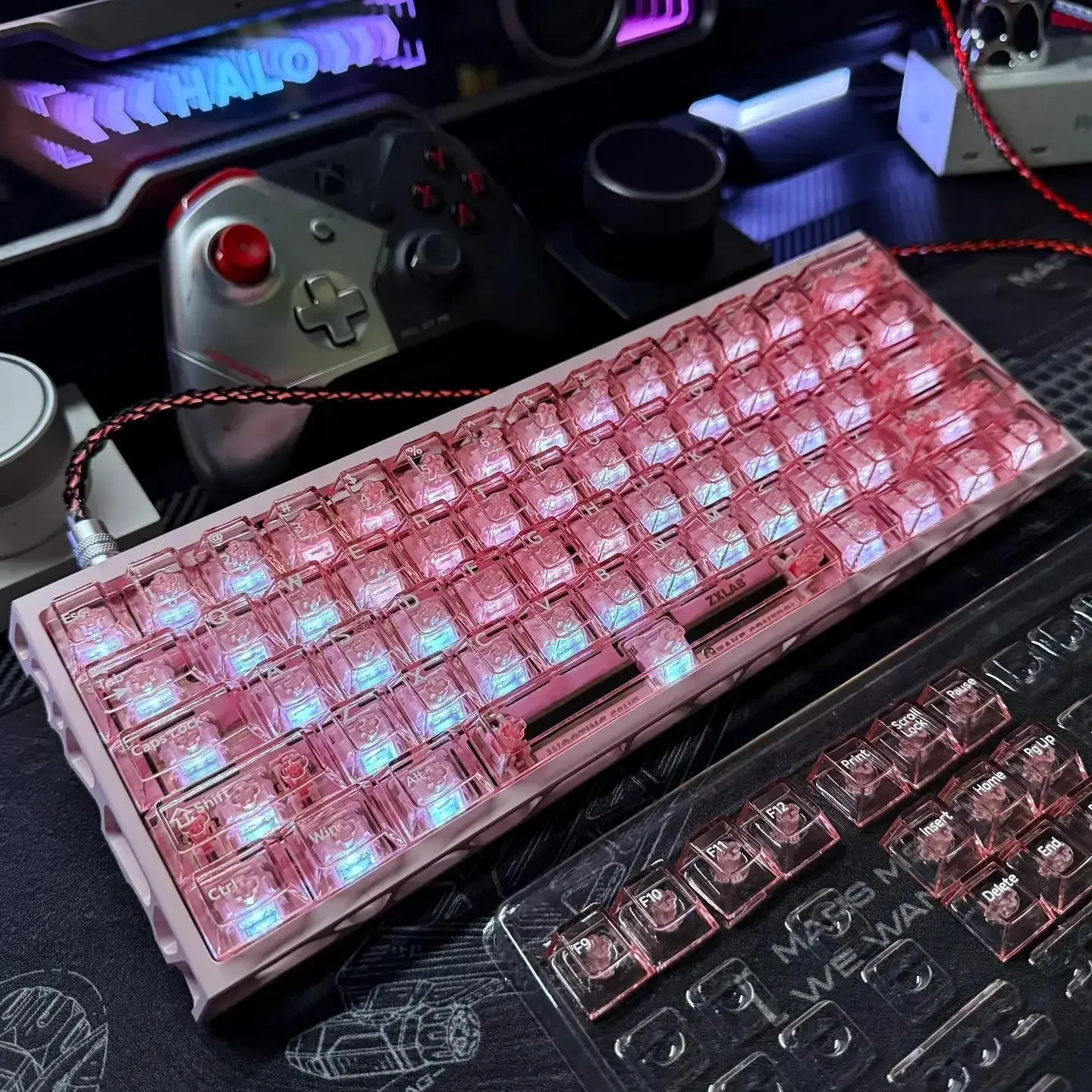 [Specially adjusted ice crystal transparent] Taoyi PC powder transparent original keycap ace68wooting little bee Snow Mountain H