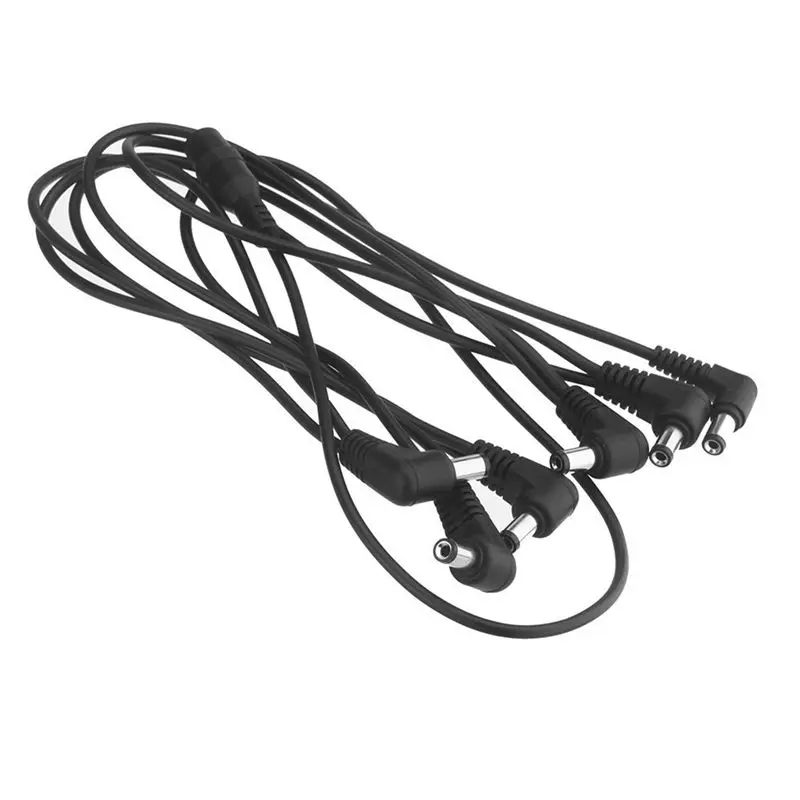 HOES-5X Vitoos 6 Ways Electrode Daisy Chain Harness Cable Copper Wire For Guitar Effects Power Supply Adapter Splitter Black