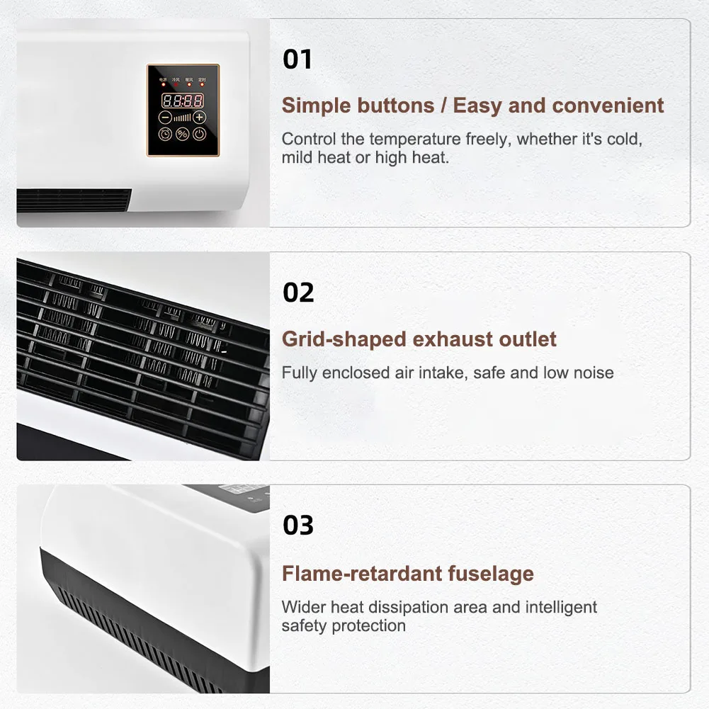 2 in 1 Portable Air Conditioner Heater Wall Mounted Ductless Cooling Heating Fan No Outdoor Unit Mini AC for Home Room RV image 6