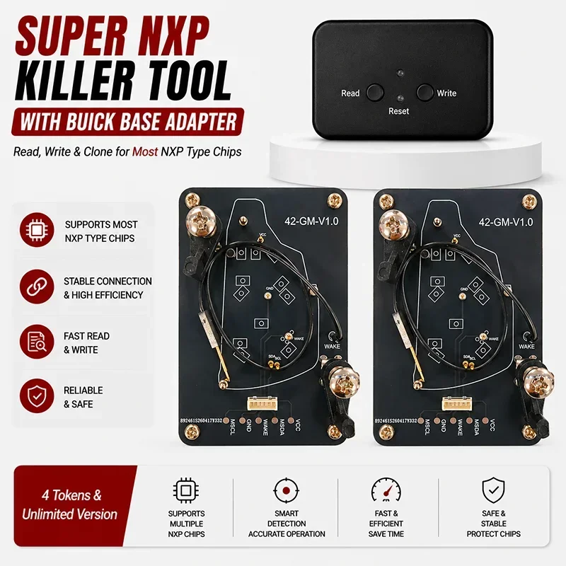 KiTi For Super NXP Killer Read Copy Device With Adapter Base For Buick Key All NXP Smart Keys Clones  Unlimited Version