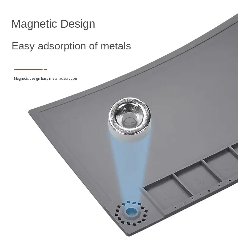 

TE-618 Silicone Soldering Pad Desk Platform Mat Heat-Resistant Magnetic Mat for Electronic Phone Laptop Watch Repair