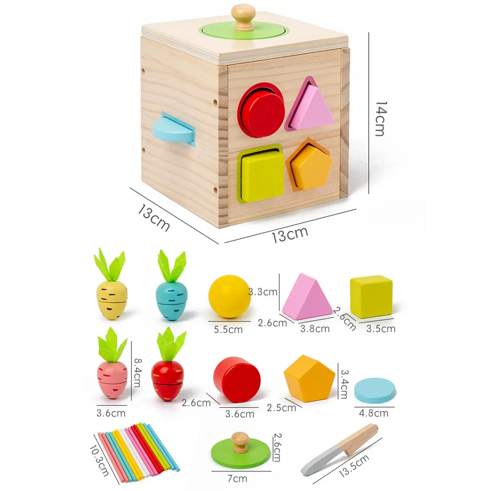 Montessori รูปร่างบล็อกแครอท Harvest เกม Montessori รูปร่าง Sorting Cube กล่องของเล่นสําหรับเกม Sensory สํารวจกิจกรรม