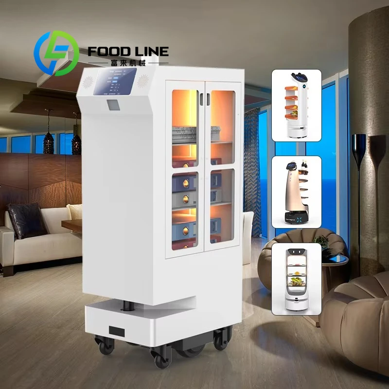 Customize Compact Food Delivery Robot With Universal Wheels Smart Navigation For Small Café Bistro Commercial Use