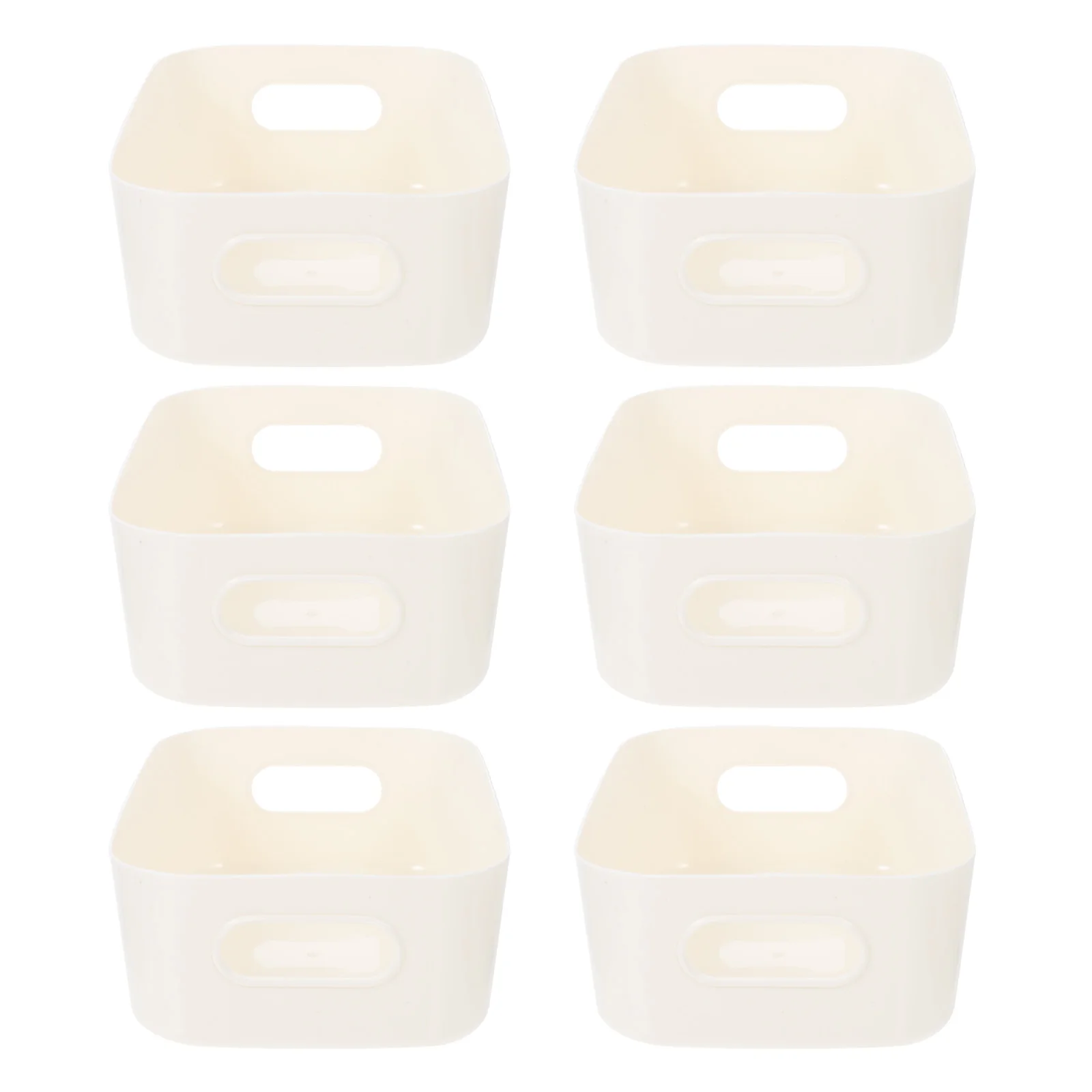 

6 Pcs Storage Box Plastic Basket Snack Container Desktop ganizer Trash Can PP Material Home Storage Solution