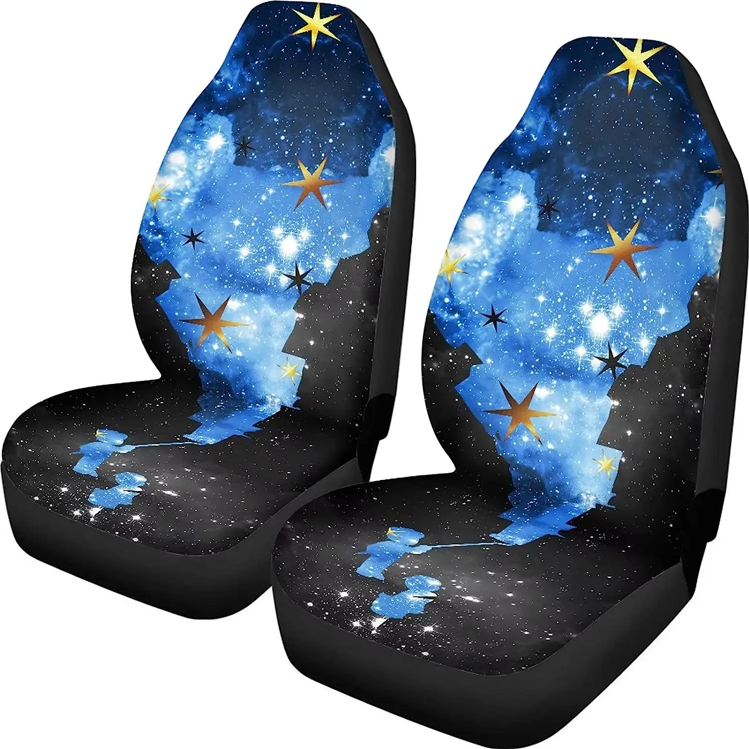 

Galaxy Space Print Car Seat Cover Set 2 Pieces Fashion Front Bucket Cover Universal Non-Slip Protector Fit for SUV Truck Van