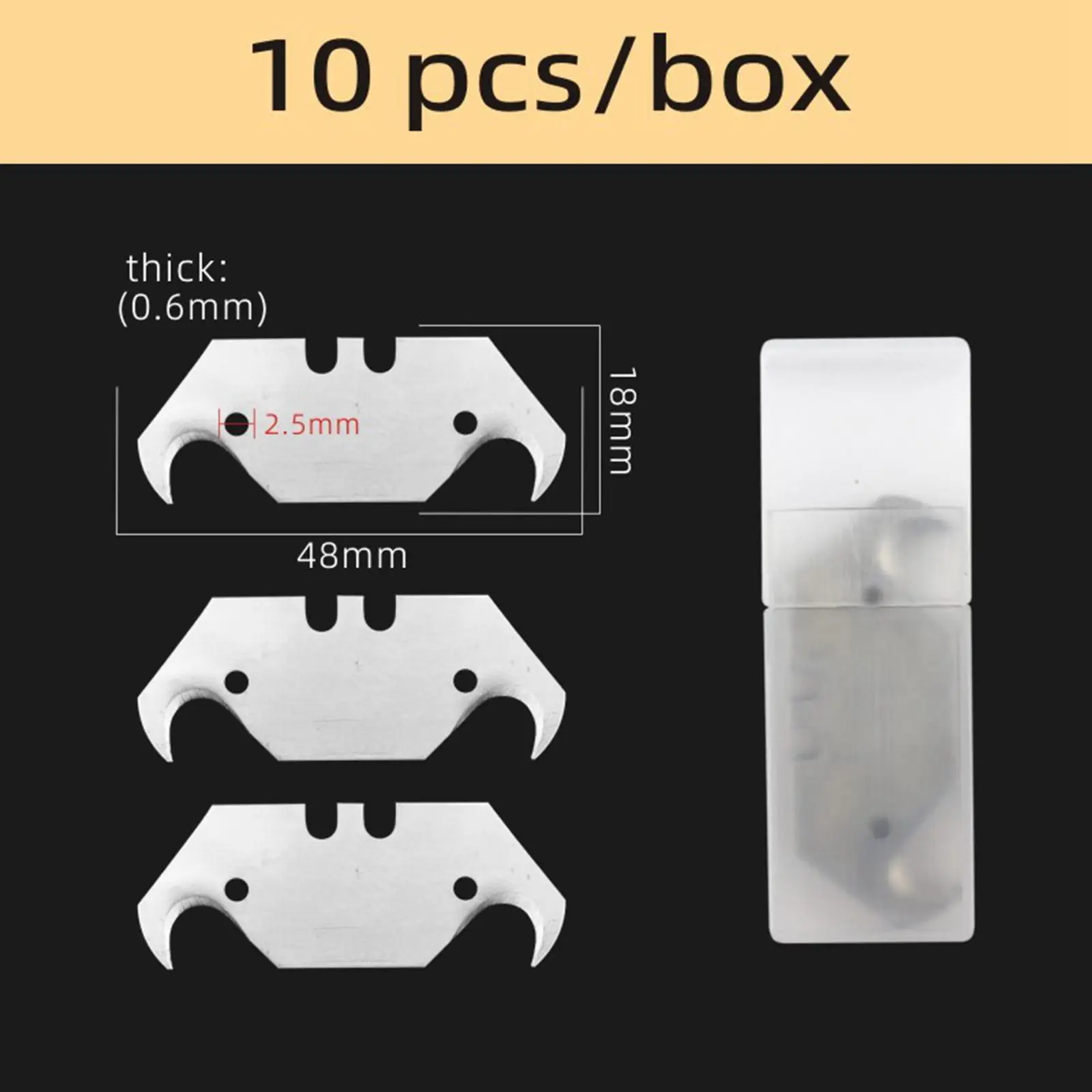 Utility Knife Blades Set Durable Carbon Steel Removable Cutter with Storage Box for Wallpaper Carpet Roofing DIY Supplies