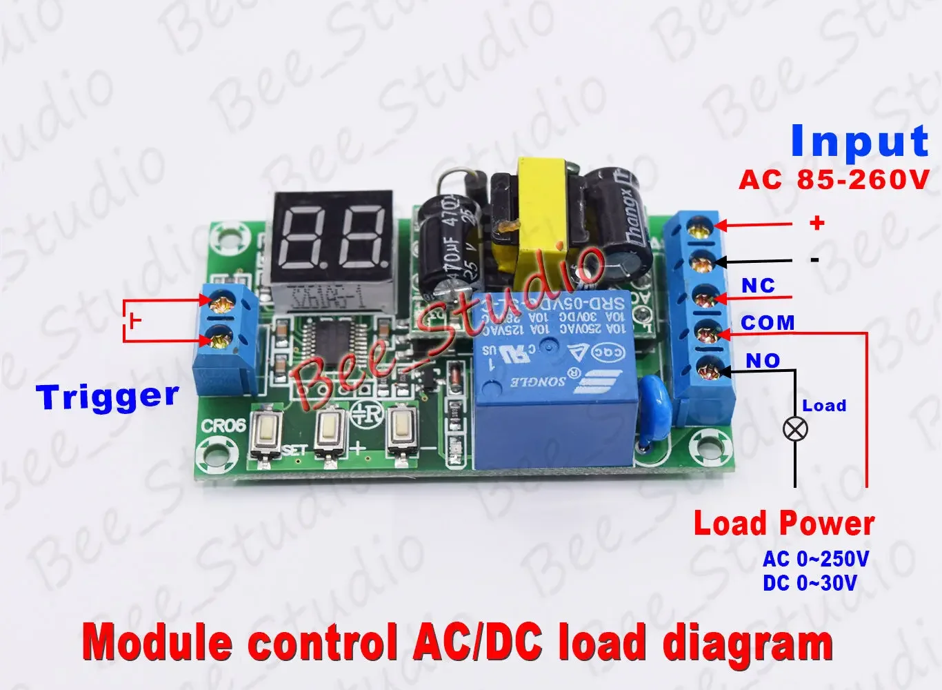 AC 110V 120V 220V 230V Cyfrowy wielofunkcyjny wyłącznik czasowy LED Opóźnienie wyzwalania Włączanie/wyłączanie Cykl pętli Moduł przełącznika przekaźnika