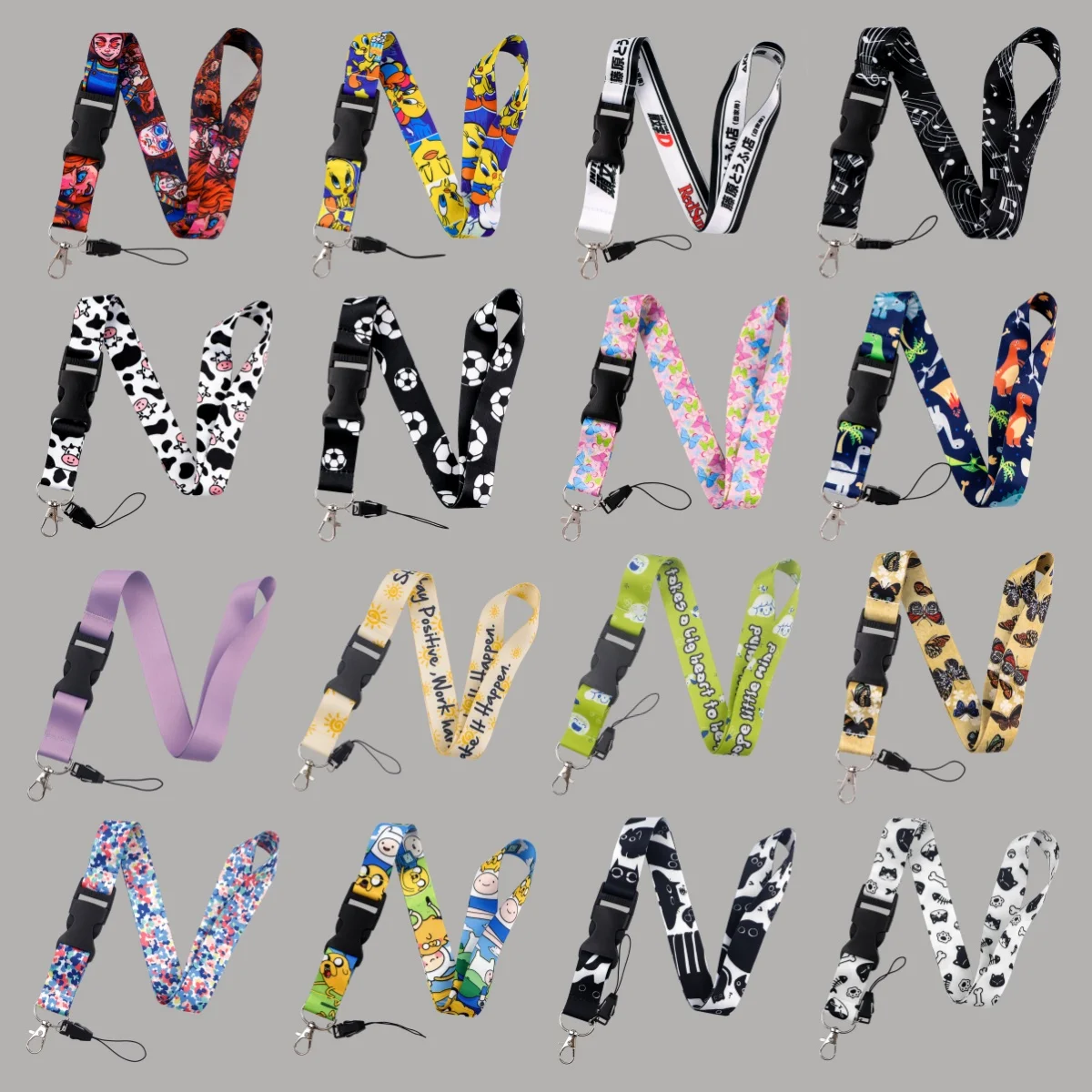 

Butterfly Cow Buckle Lanyard for Keys Animal Neck Strap ID Card Gym Student Mobile Phone Keyrings Accessories Gifts