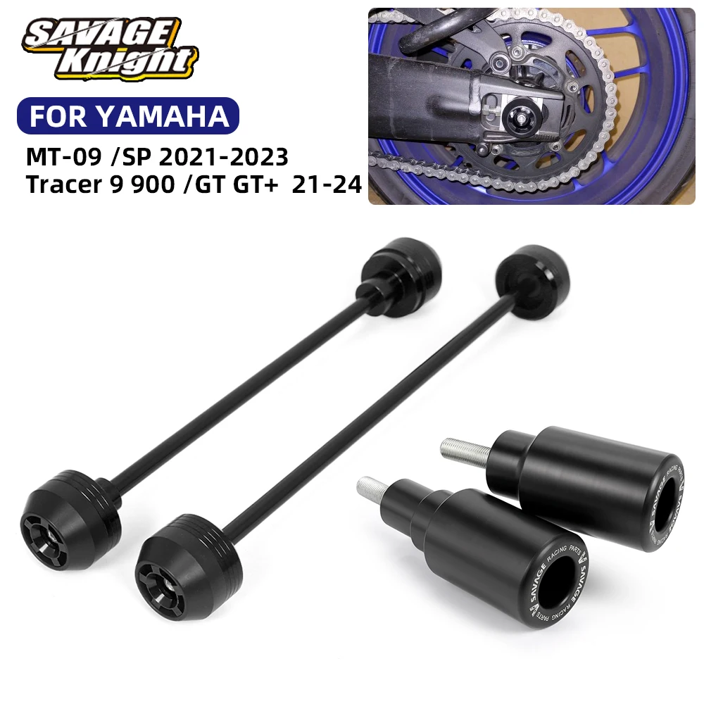 

MT09 Передняя и задняя ось Вилка Crash Slider Слайдер рамы для YAMAHA MT-09 MT 09 Tracer 9/GT 9GT + 2021-2024 Блок ступицы колеса мотоцикла