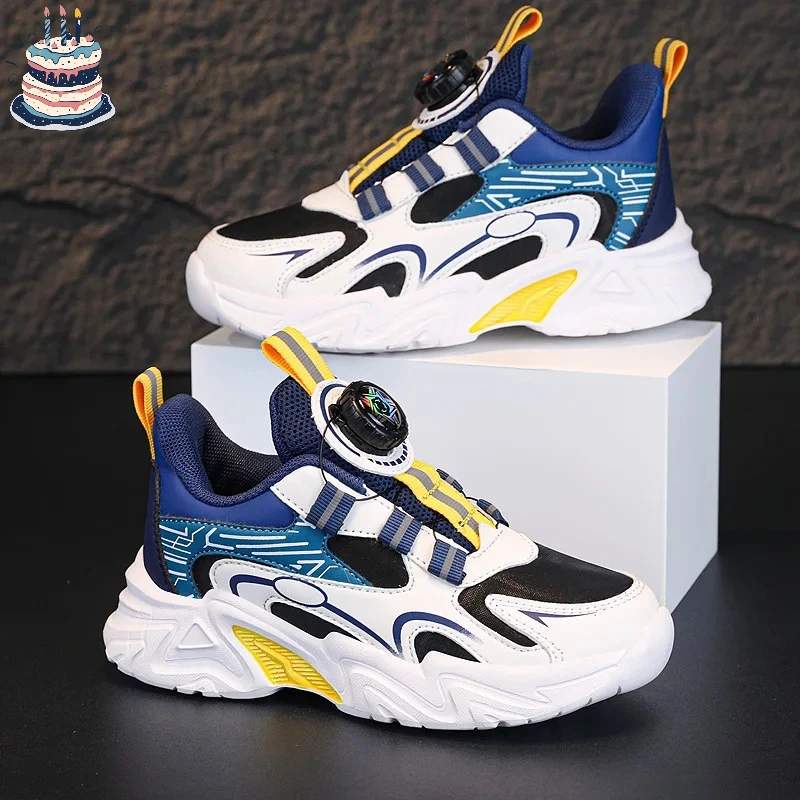 

Design Boy Shoes Children Sneaker Size 28-39 Fashion Autumn New Kids Daily Walking Tennis Shoes Sports PU Leather Boy Sneaker