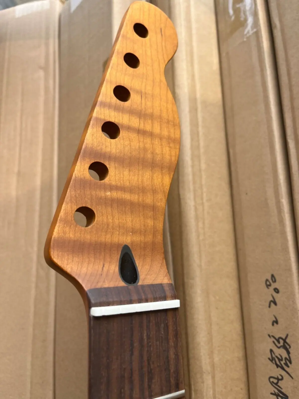 

22 Frets Roasted Flame Maple Tiger electric guitar neck Rosewood 25.5 in Part