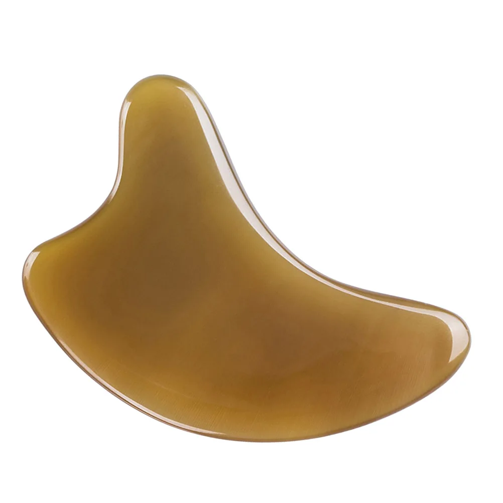 

1pc Gua Scraping Massage Tool Natural Ox Horn Compact Size Face Body Home Travel Pain Horn Scraping Board Relief Solution