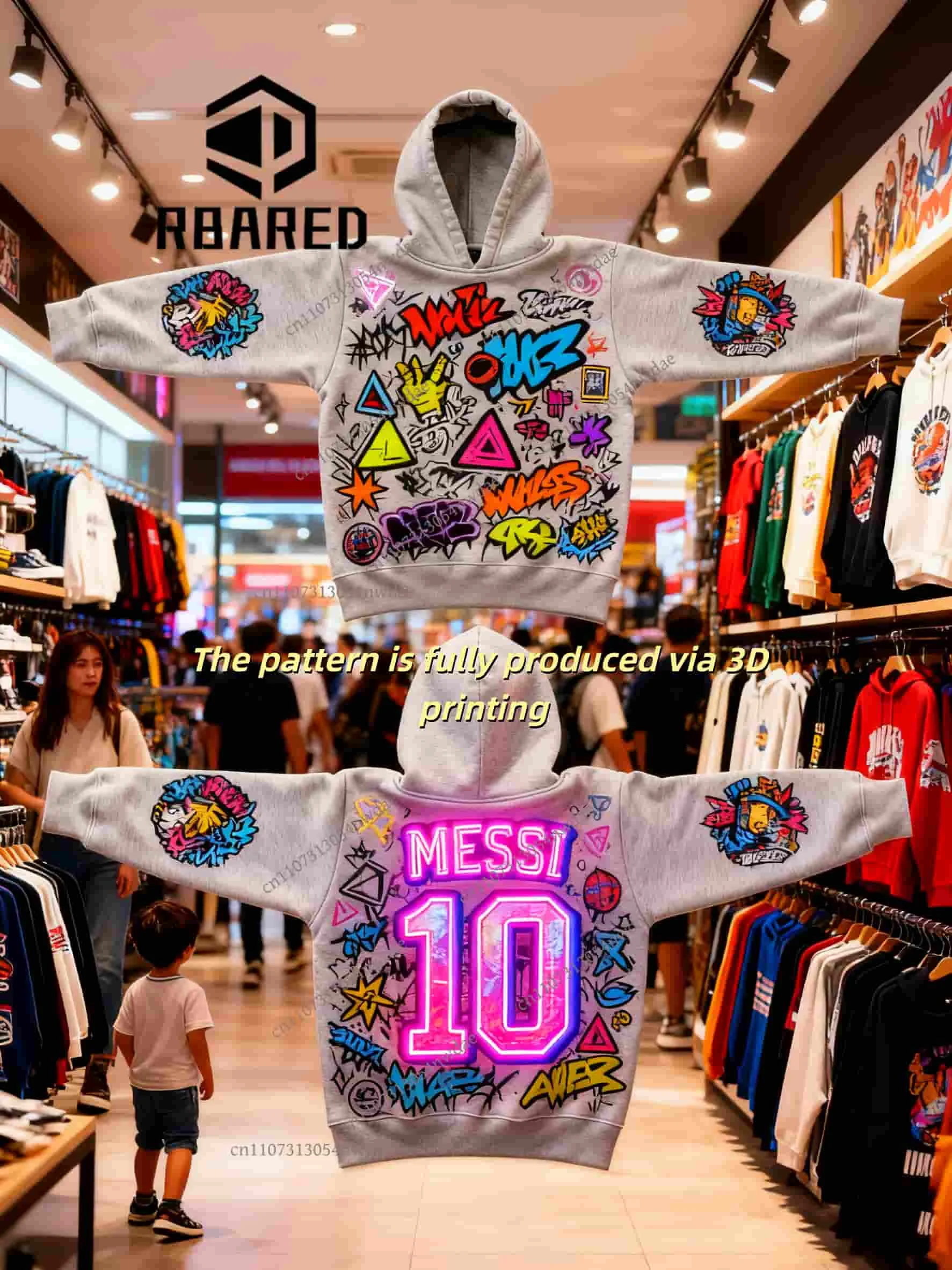 

MESSI No.10 Men's Street Hip-Hop 3D Printed Abstract Pattern Hoodie - Autumn Winter Crew Neck Long Sleeve, Fit for Daily Wear