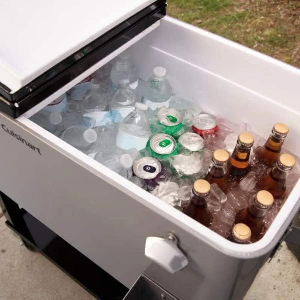 Imagem -03 - Cuisinart-portable Outdoor Cooler Carrinho com Tampa Dupla Face Churrasco Carrinho com Abridor de Garrafas Ccc3517 80-quart