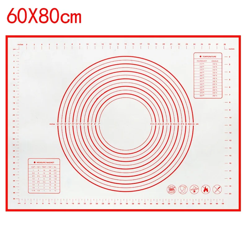 UNTIOR 1PCS Siliconen Bakmat Kneden Pad Deeg Mat Pizza Cake Deeg Maker Keuken Koken Grill Non-stick gadgets Bakvormen