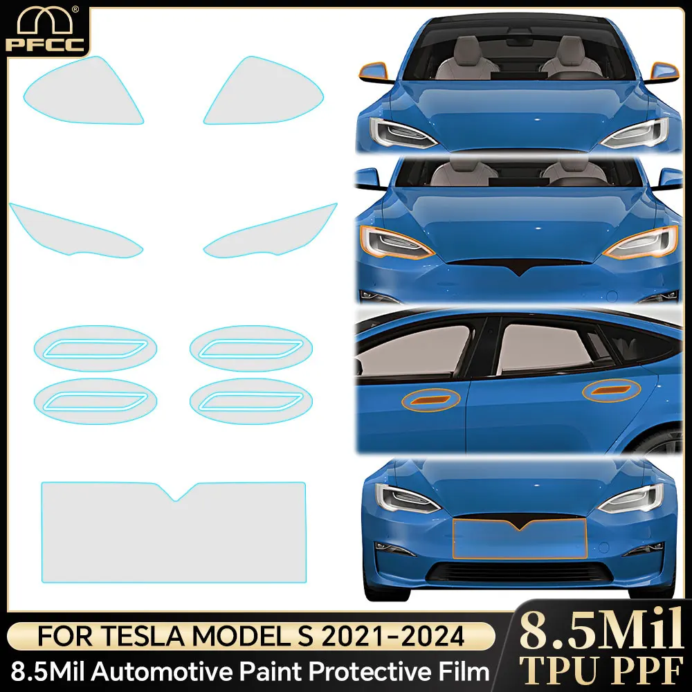 

PPF For Tesla Model S 2012-2024 Precut Paint Protection Film Car Door Sills Protective Handle Sticker TPU PPF Cars Accessories