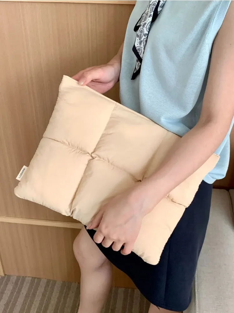 Korean Laptop Sleeve Puffy Laptop Cover 13.3 14 15 15.6 Inch Macbook Case for MacBook Dell Samsung Huawei LG Cute Computer Bag