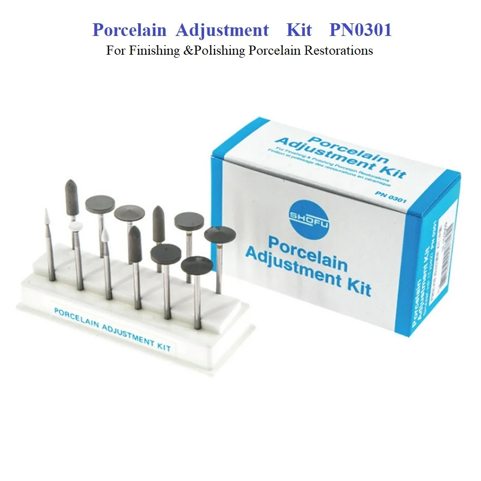 SHOFU Porcelain Adjustment Kit PN0301 For Finishing  Polishing Porcelain Restorations SHOFU Porcelain Morphological Modification