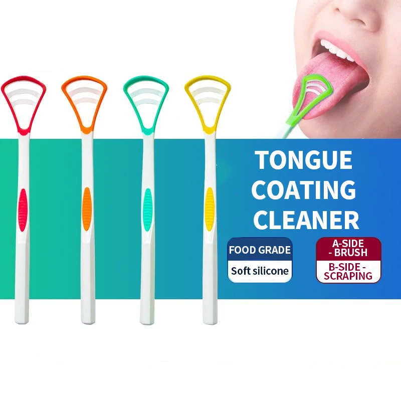 

Adult Tongue Coating Cleaner Plate Tongue Coating Cleaning Brush for Bad Breath Removal And Scraping of Tongue Coating