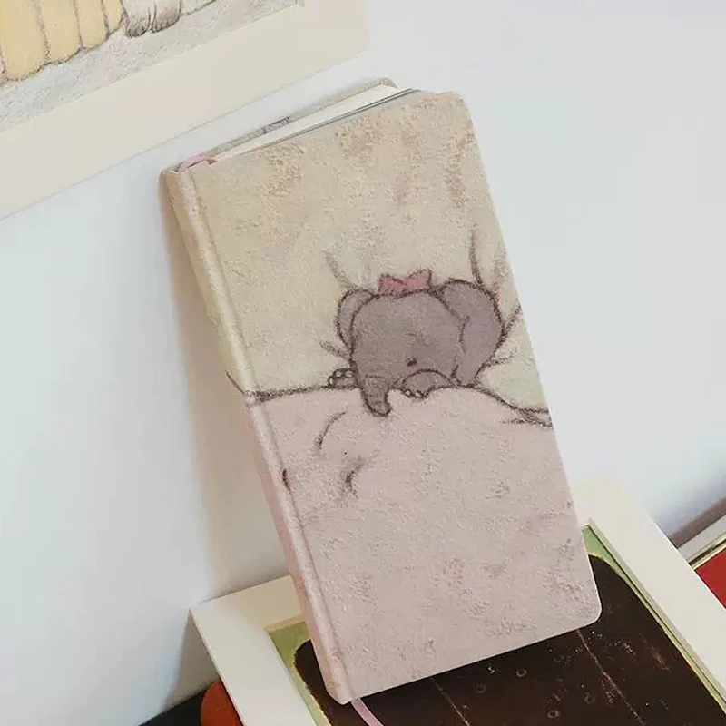Portable Pocket Book Color Inner Page Daily Planner Cartoon Illustration Cute Little Elephant Schedule Planning Notebook