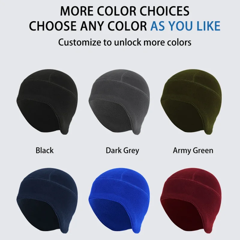 Motorcycle Cycling Thermal Fleece Ear Cover Hat Outdoor Winter Running Sports  Warm Beanies Cap Hiking Ski Snow Under Helmet Cap