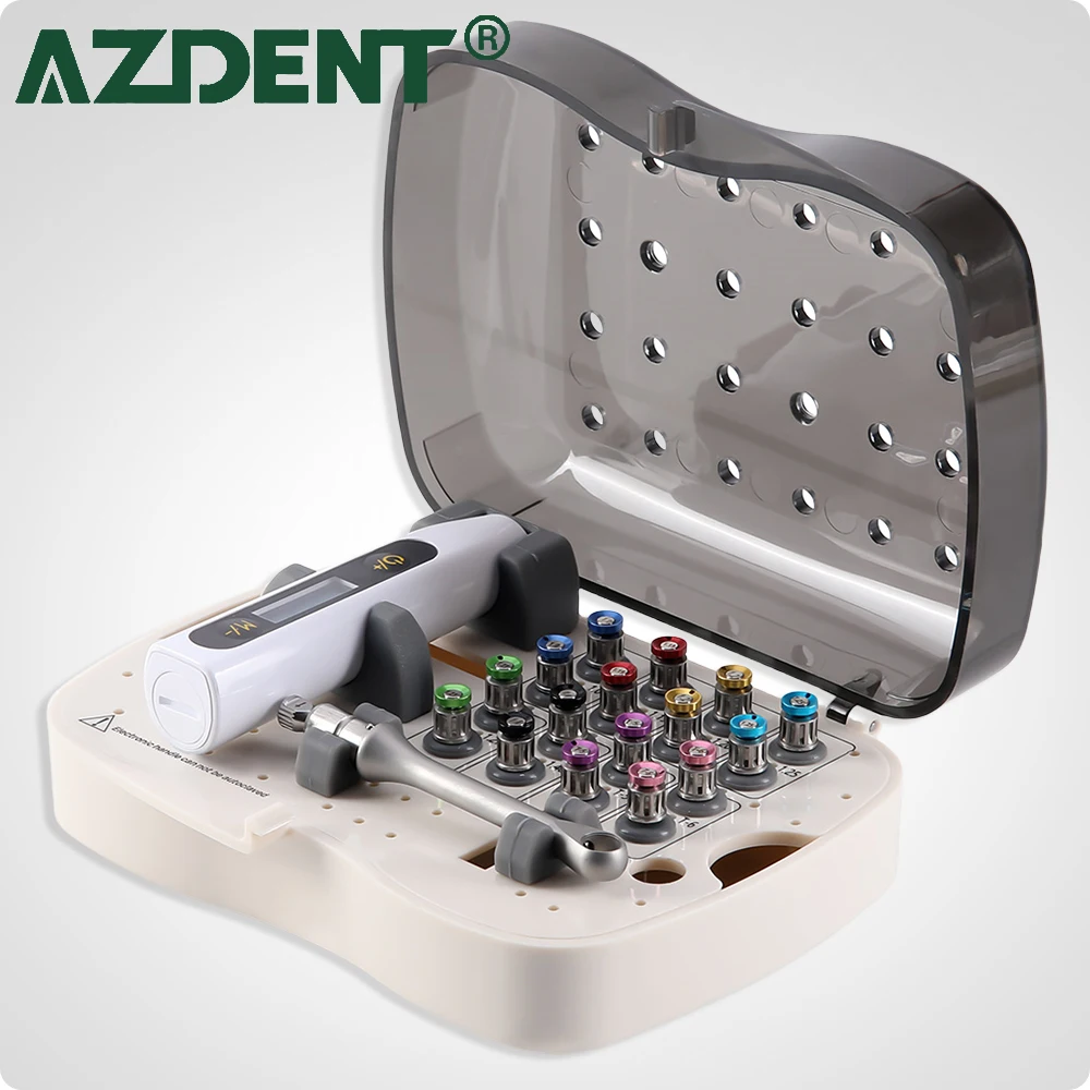 AZDENT Dental Implant Torque Screw Driver Wrench Kit Colorful Electronic Torque Universal Tools Set Box Lab Tools Dentistry