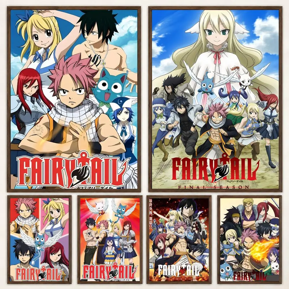 Fantasy Adventure Anime Fairy Tail Poster Self‑Adhesive Waterproof Poster Sticker Coffee House Bar Wall Art Home Decor