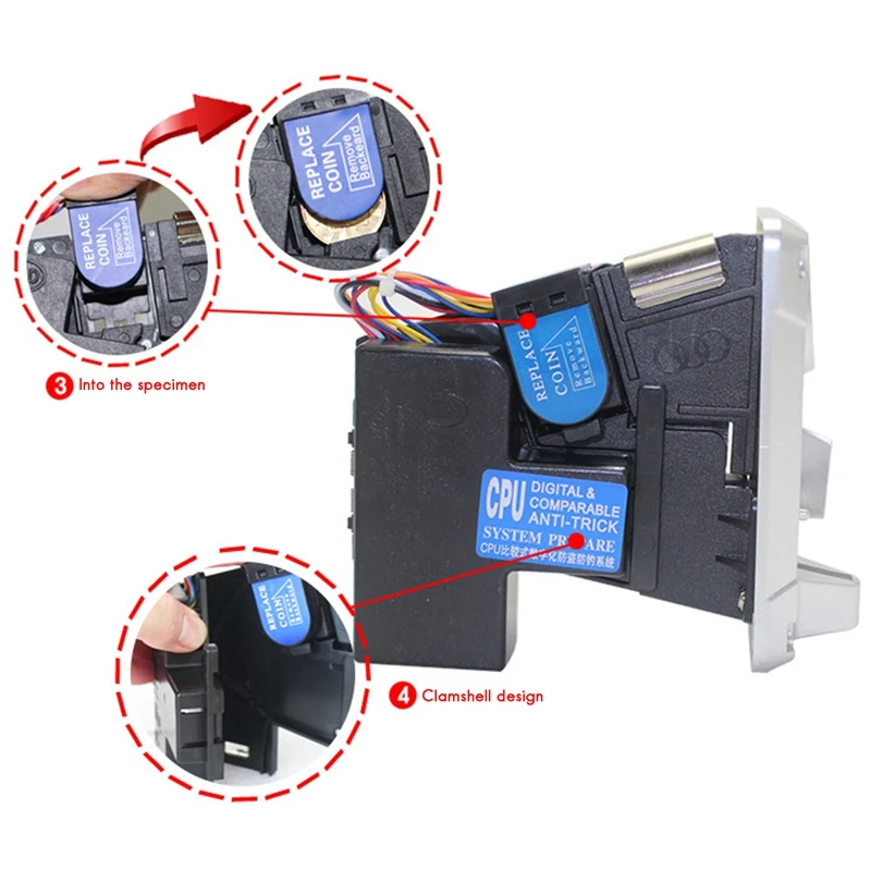 Coin Acceptor Coin Pusher JY133A CPU Arcade Coin Selector For Vending Machine Arcade Game Ticket Exchange