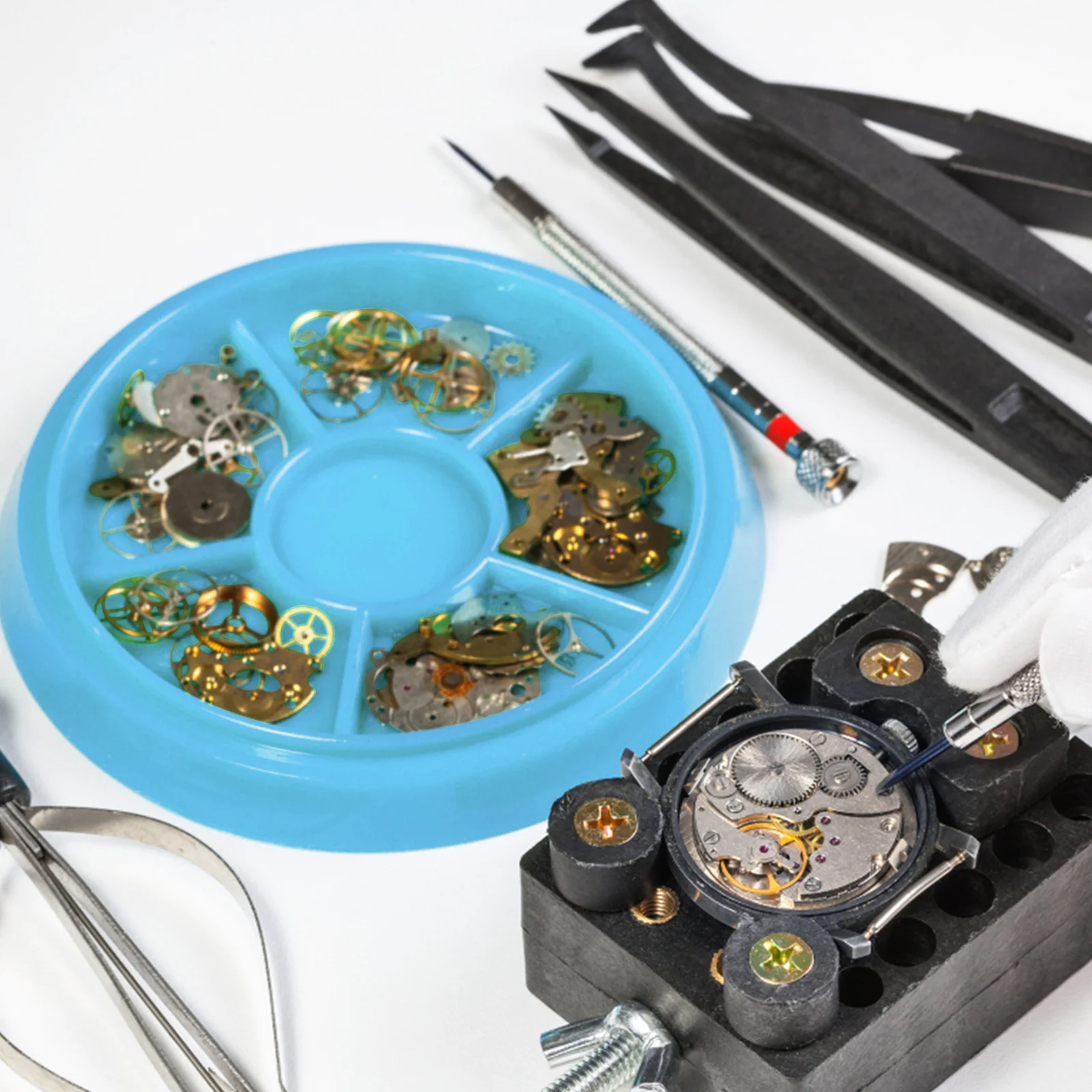 

5 Pcs Dust Cover Watch Repair Tools for Plastic Movement Parts