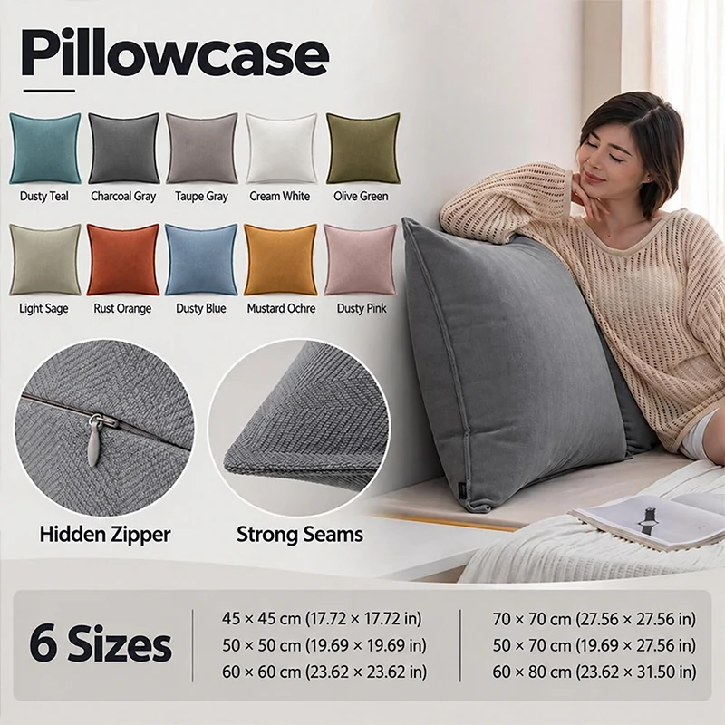 NEW Sofa Cushion Cover 45x45/50x50/60x60/70x70/50x70/60x80cm Home Hotel Decorative Throw Pillow Case, 1pc Four-season Universal