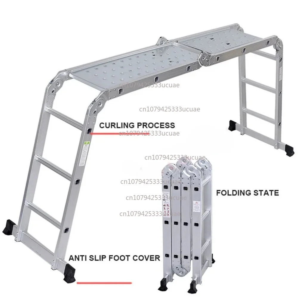 Multifunctional folding stool scaffolding elevator decoration project ladder, aluminum alloy thickened shelf work