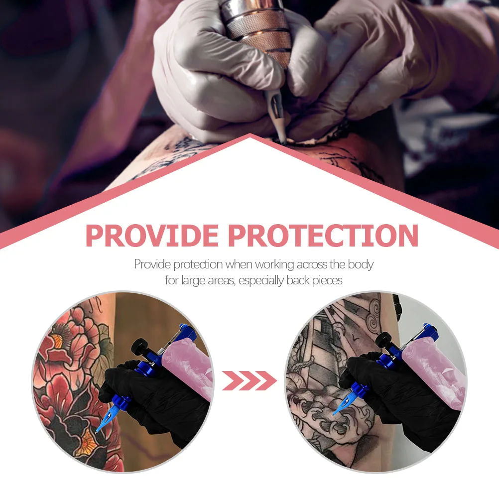 

200pcs Plastic Tattoos Bag Disposable Tattooing Hook Bags For Ink Splashing Protection Tattoos Machine Clip Cord Covers