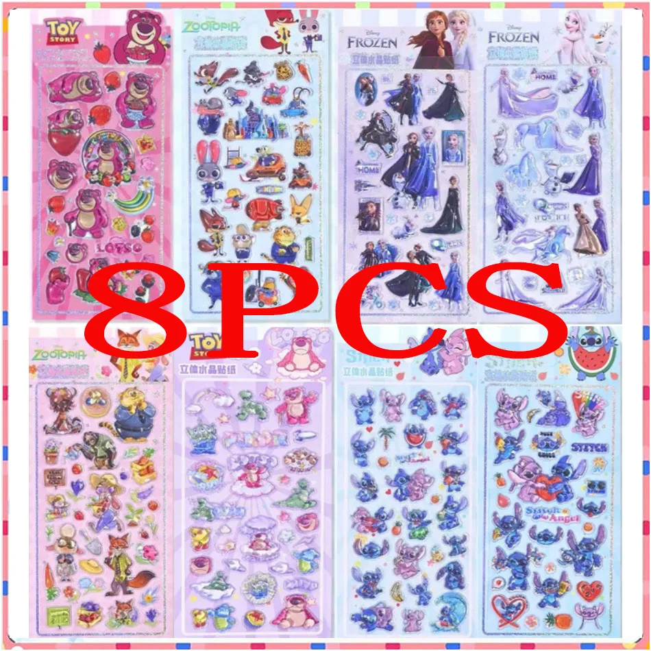 핫한 주토피아 학생 보상 다이아몬드 스티커 릴로&스티치 3D 크리스탈 스티커 창의적인 주변기기 폰 케이스 장식 스티커